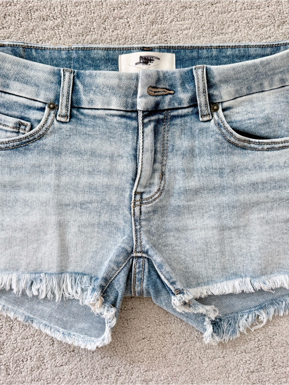 BKE Light Wash Low Rise Denim Cutoff Shorts